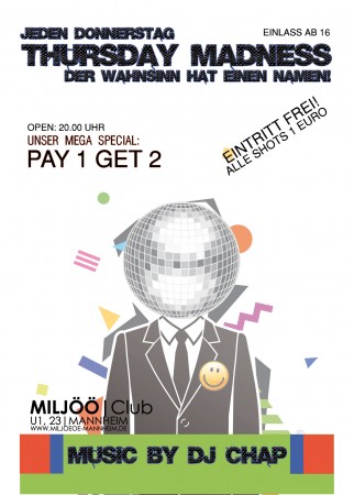 Donnerstags- Thursday Madness Werbeplakat