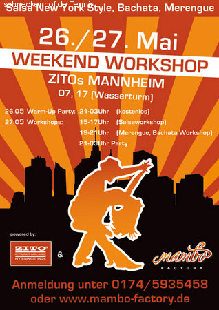 Weekendworkshop Warmup-Party  Werbeplakat