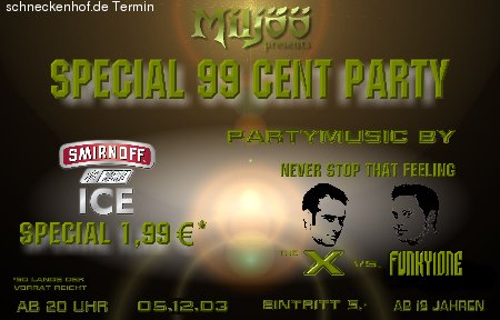 The X vs Funky1one - Special 99 Cent Party Werbeplakat