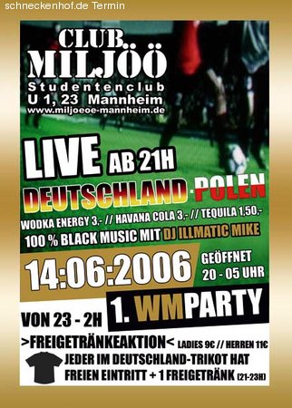 WM-Party Werbeplakat