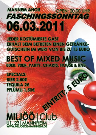 Faschingssonntag Werbeplakat