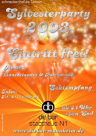 Silvesterparty 2003 Werbeplakat