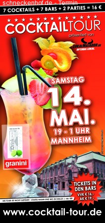 5. COCKTAILTOUR DURCH Mannheim Werbeplakat