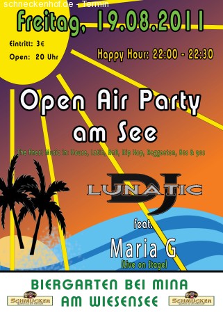 Open Air Party am See Werbeplakat
