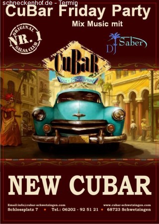 CuBar Friday Party Werbeplakat