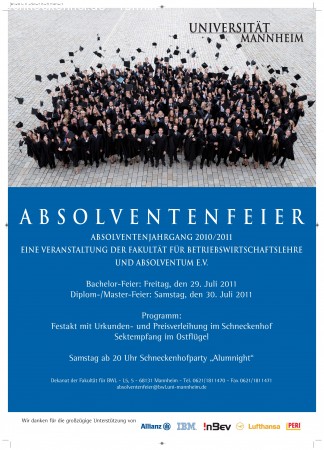 Absolventenfeier BWL Werbeplakat