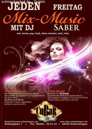 CuBar Friday Party Werbeplakat