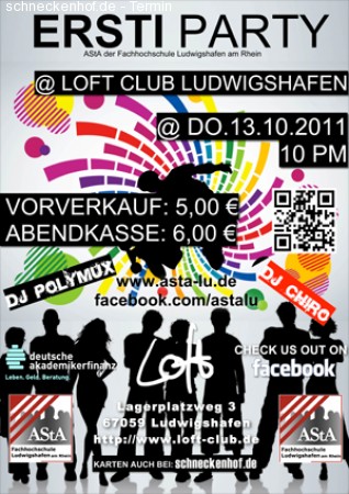 Erstiparty der FH Ludwigshafen Werbeplakat