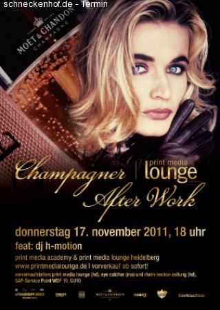 champagner after work Werbeplakat