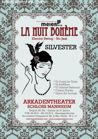 La nuit boheme Silvester Werbeplakat