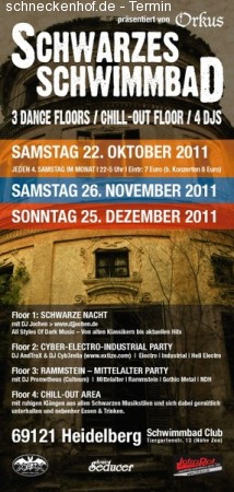 Schwarzes Schwimmbad Werbeplakat