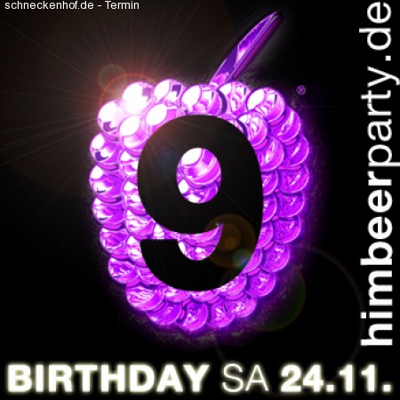 9 Jahre Himbeerparty Werbeplakat