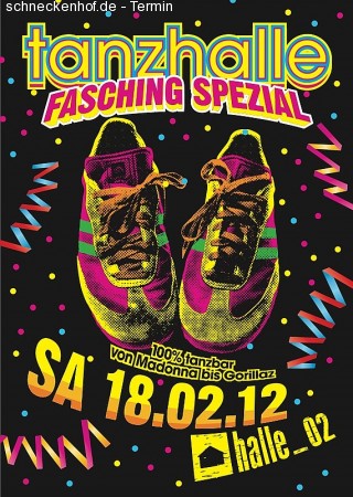 Tanzhalle Fasching Special Werbeplakat