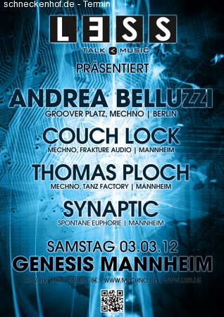 L3SS Talk More Music - Mechno Werbeplakat