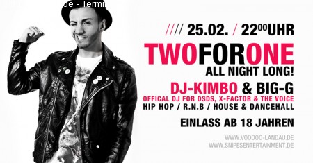 Two For One Mit Dj-kimbo Werbeplakat