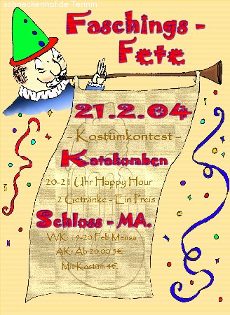 Faschingsfete Werbeplakat