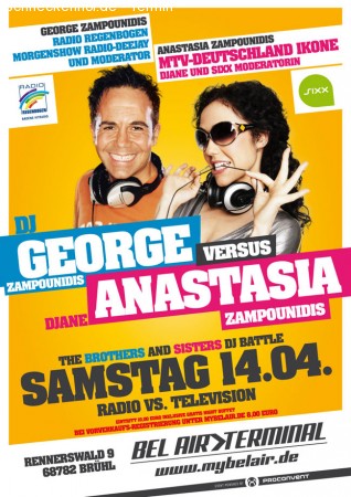 George vs Anastasia DJ-Battle Werbeplakat