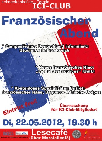 Französischer Abend Werbeplakat