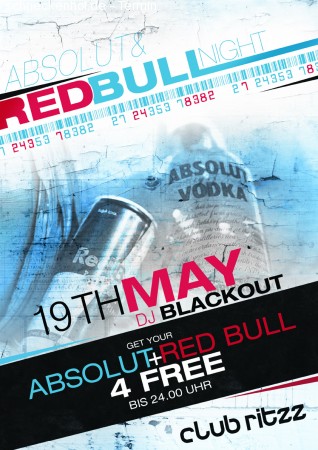 Absolut+Red Bull Specialnight! Werbeplakat