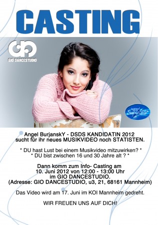 CASTING MUSIKVIDEO Werbeplakat