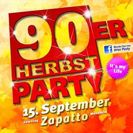 90er Herbst Party Werbeplakat