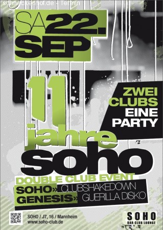 11 Jahre Soho - Double Club Ev Werbeplakat