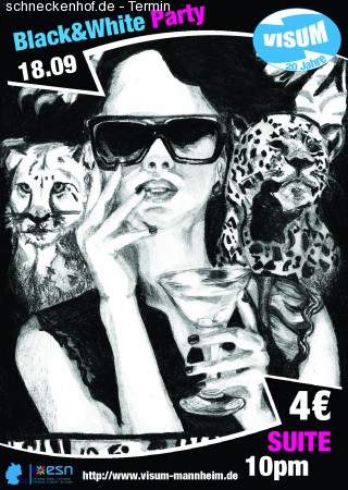 VISUM Black&White Party Werbeplakat