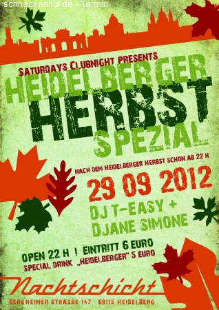 Saturdays Club Night-HD Herbst Werbeplakat