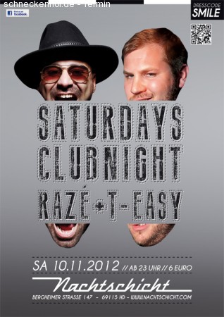 Saturdays Clubnight Werbeplakat