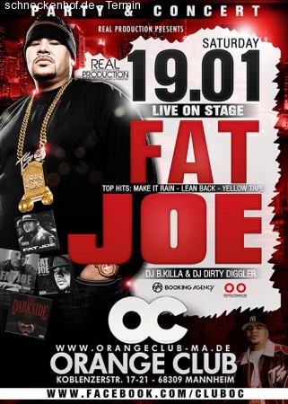 Fat Joe @Orange Club Mannheim Werbeplakat