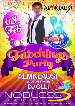 Faschings Party Werbeplakat