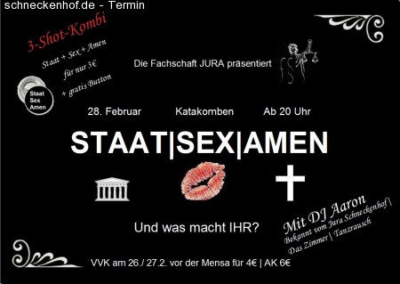 STAAT|SEX|AMEN Werbeplakat