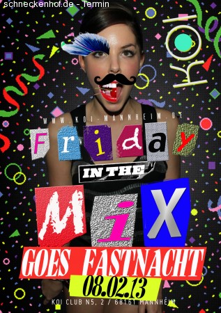 Friday in the Mix - Fastnacht Werbeplakat