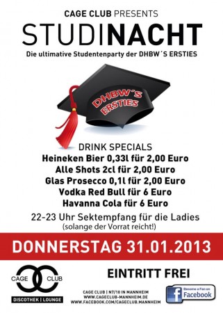 Studinight DHBW Ersties Werbeplakat