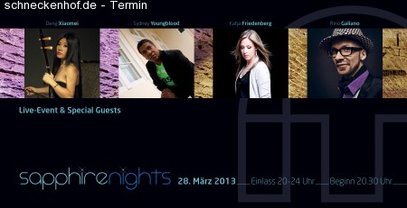 Sapphire Night - Live Musik Werbeplakat