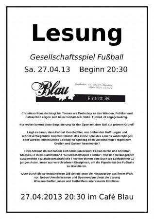Gesellschaftsspiel Fussball Werbeplakat