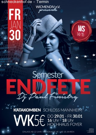 Semester ENDFETE der HS Mannheim Werbeplakat